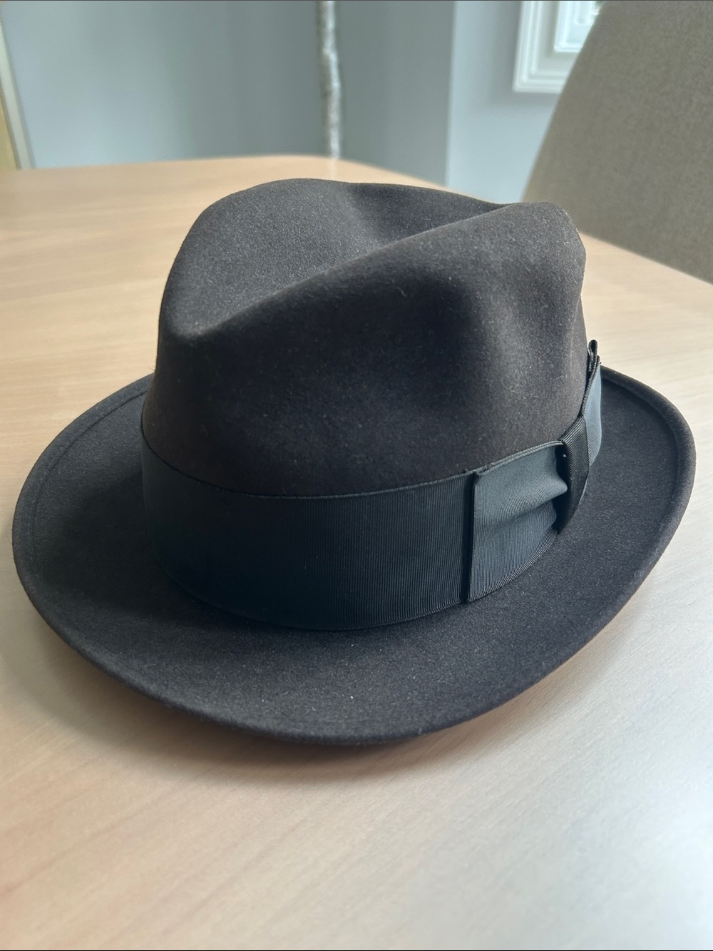 Vintage Dobbs Brown Felt Fedora with Grosgrain Band